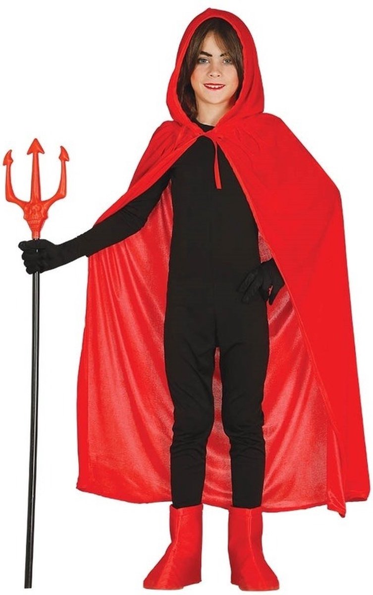 Rode Halloween verkleedcape met capuchon voor kinderen