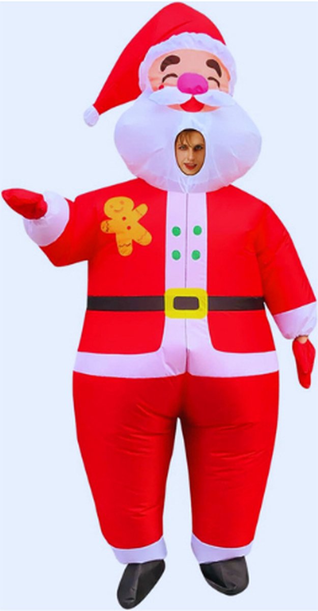 Rode Opblaasbare Kerstman Kostuum - Santa Claus Cosplay Kostuum - Feest & Halloween Outfit - Kerstpak - Kerstversiering