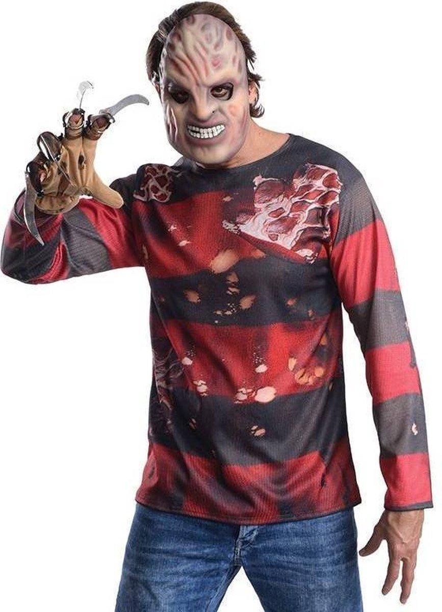 Rubies - Horror Films Kostuum - Griezel Freddy Krueger Halloween - Man - rood,zwart - Maat 48-52 - Halloween - Verkleedkleding