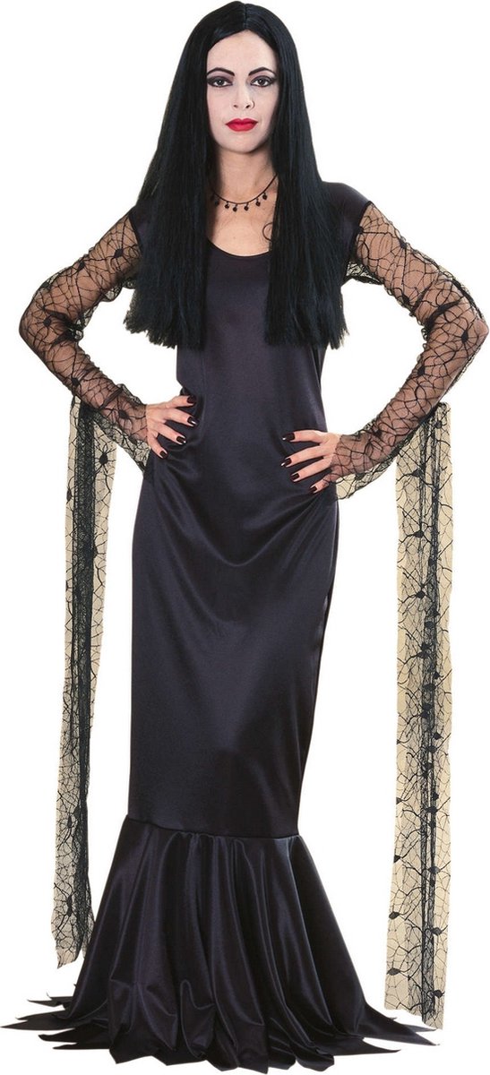 Rubies - Horror Films Kostuum - Mortified Morticia Addams - Vrouw - Zwart - Small - Halloween - Verkleedkleding