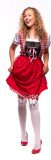 Samex-Oktoberfest Dames- Premium Dirndl-Rood-Voor Feesten en Carnaval-Maat L-Kousen inbegrepen