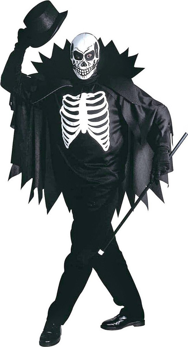 Skeletten kostuum met cape voor volwassenen Halloween - Verkleedkleding - Medium