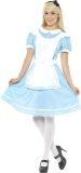 Smiffy's - Alice In Wonderland Kostuum - Wonderlijk Fraaie Alice - Vrouw - Blauw - XL - Carnavalskleding - Verkleedkleding