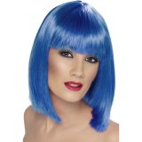 Smiffy's Dames verkleed pruik bobline - blauw - stijl haar -