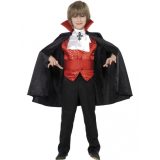 Smiffys Dracula verkleed kostuum - kinderen - zwart/rood - Halloween 10-12 jaar -