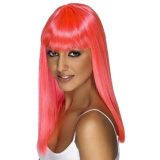 Smiffys Glamour pruik met roze lang haar - dames - carnaval -