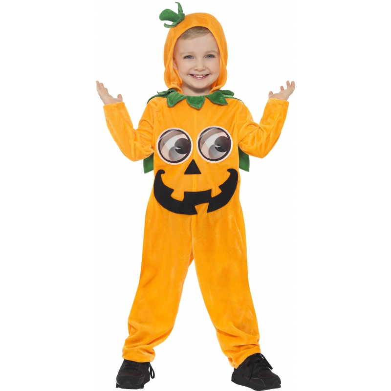 Smiffy's Pompoen onesie voor peuters - oranje - Halloween 1-2 jaar (XS) -