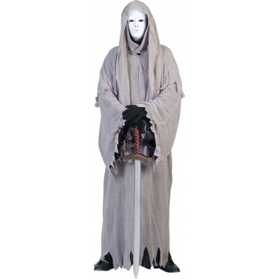 Spook/geest Halloween verkleed kostuum met capuchon - volwassenen One size -