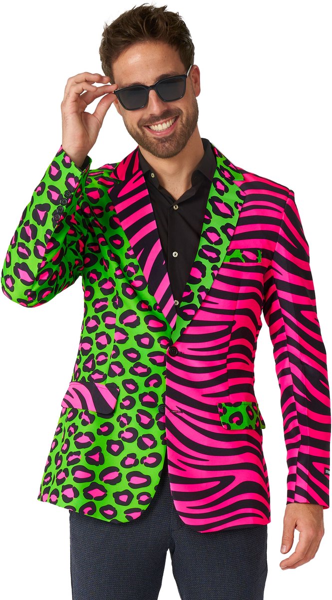 Suitmeister Party Neon Blazer - Mannen Colbert - Multicolor - Carnaval & Halloween - Maat XXL