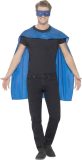 Superhero cape met masker blauw