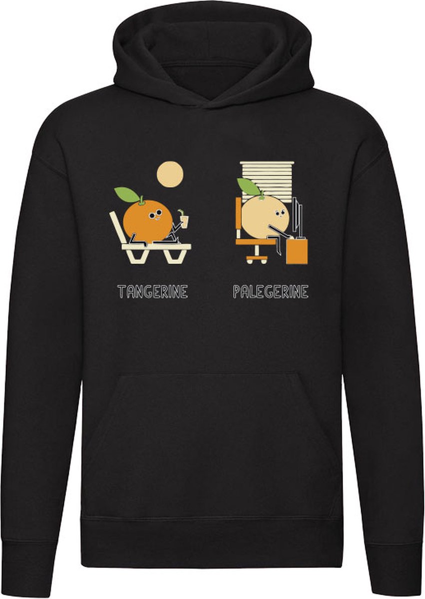 Tangerine Palegerine Hoodie - zonnen - cocktail - woordgrap - fruit - mandarijn - bruin - bleek - binnen - buiten - trui