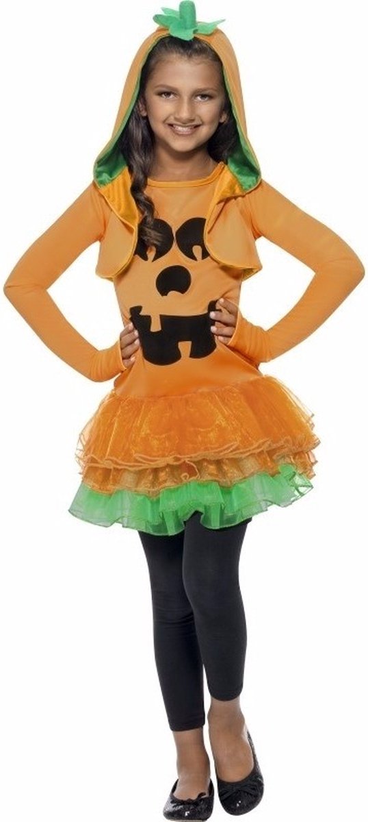 Verkleedkostuum voor meisjes pompoen met tutu Halloween kleding - Kinderkostuums - 104-116