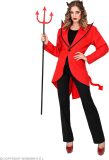 Widmann - Duivel Kostuum - Devil In Disguise Jas Met Staart - Rood - XXL - Halloween - Verkleedkleding