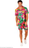 Widmann - Hawaii & Carribean & Tropisch Kostuum - Tropical Summer Heat Roze - Man - Roze - Large / XL - Carnavalskleding - Verkleedkleding