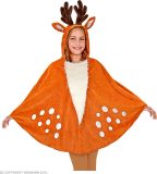 Widmann - Hert & Rendier & Rudolf Kostuum - Reinier Het Rendier Kind Poncho Kind - Oranje - One Size - Kerst - Verkleedkleding