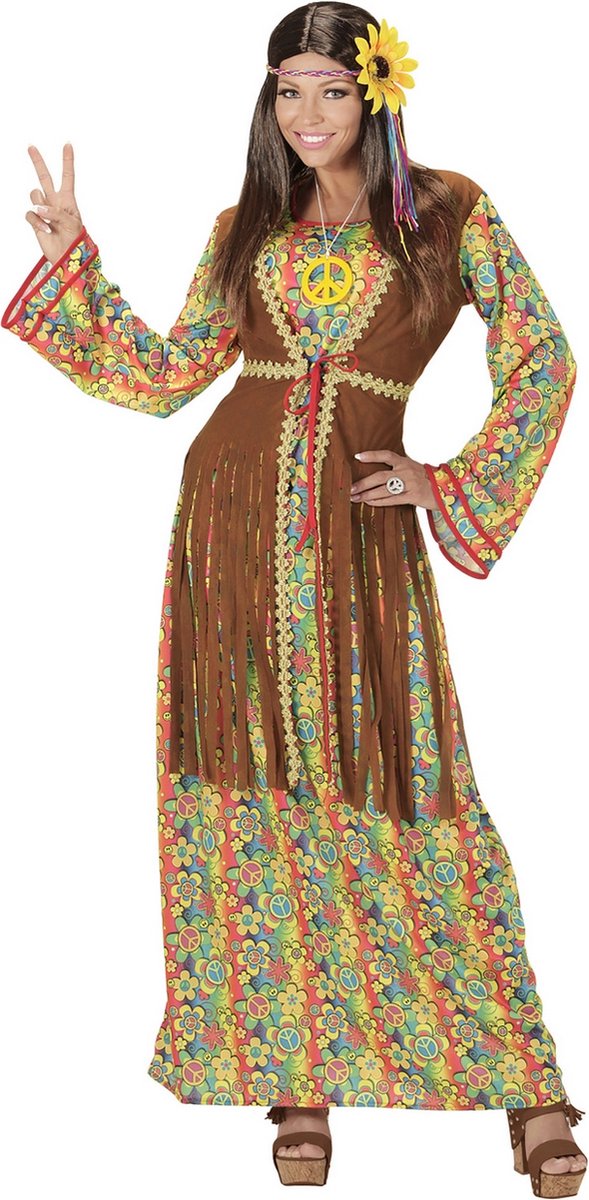 Widmann - Hippie Kostuum - Balkan Hippie - Vrouw - Bruin - XXXL - Carnavalskleding - Verkleedkleding