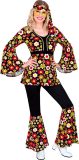 Widmann - Hippie Kostuum - Bloemen Hippie Jaren 60 Style - Vrouw - Zwart - XXL - Carnavalskleding - Verkleedkleding