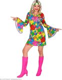 Widmann - Hippie Kostuum - Flora Bora Seventies Hippie - Vrouw - Multicolor - Large - Carnavalskleding - Verkleedkleding