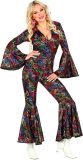 Widmann - Hippie Kostuum - Hippie Draaien In De Disco Jaren 70 Stippen Jumpsuit - Vrouw - Multicolor - XS - Carnavalskleding - Verkleedkleding