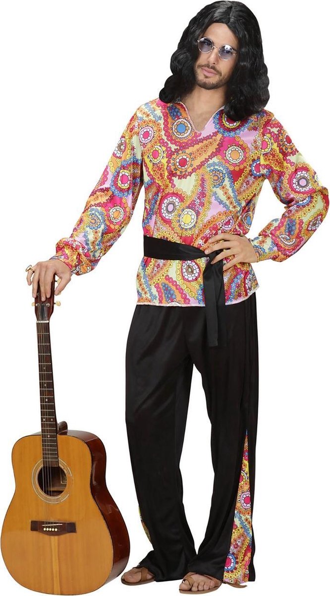 Widmann - Hippie Kostuum - Hippie Dude Kostuum Man - Multicolor - Large - Carnavalskleding - Verkleedkleding