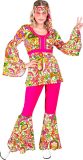 Widmann - Hippie Kostuum - Paisley Peace Hippie Jaren 60 Style - Vrouw - Roze - Small - Carnavalskleding - Verkleedkleding