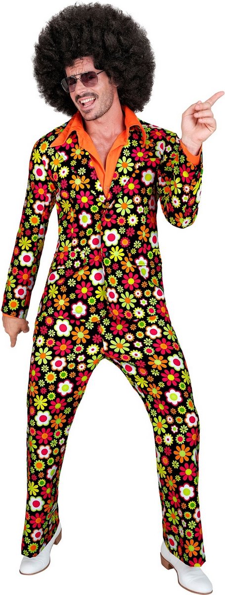 Widmann - Hippie Kostuum - Super 60s Flower Dance 2delig - Man - Multicolor - Large - Carnavalskleding - Verkleedkleding