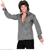 Widmann - Jaren 80 & 90 Kostuum - 70s Swingende Discobal Shirt Man - Zilver - Small / Medium - Carnavalskleding - Verkleedkleding