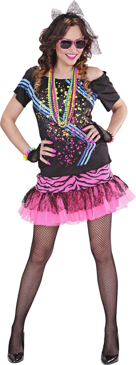 Widmann - Jaren 80 & 90 Kostuum - Roze 80s Rock Meisje - Vrouw - Roze - XS - Carnavalskleding - Verkleedkleding