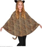 Widmann - Leeuw & Tijger & Luipaard & Panter Kostuum - Lazy Luipaard Poncho Kind - Bruin - One Size - Carnavalskleding - Verkleedkleding