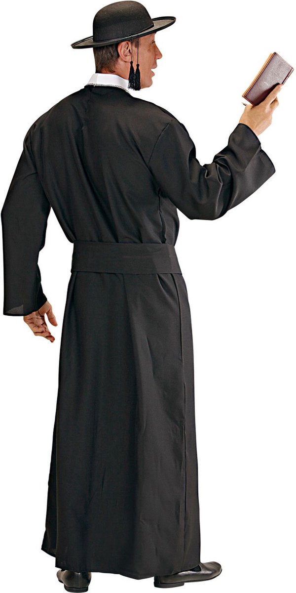 Widmann - Monnik & Pater & Priester Kostuum - Overtuigende Priester Don Camillo XL Kostuum Man - Zwart - XXL - Carnavalskleding - Verkleedkleding