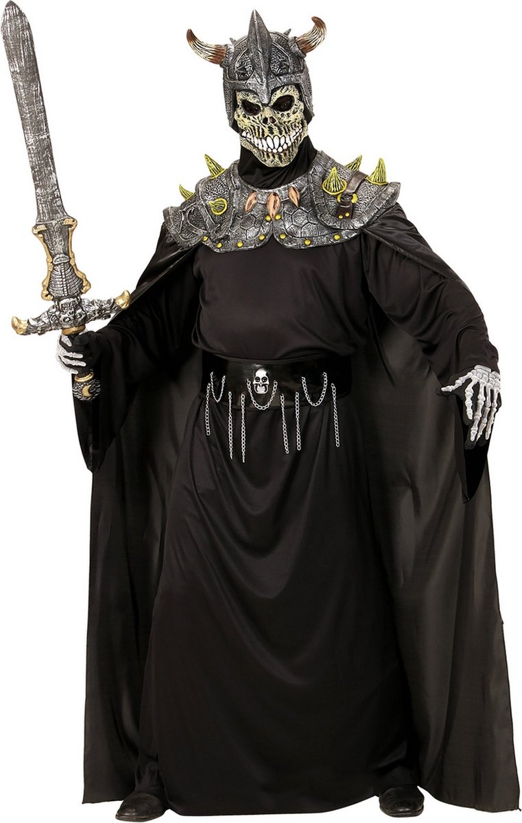 Widmann - Monster & Griezel Kostuum - Death Warlord Middenaarde - Man - Zwart - One Size - Halloween - Verkleedkleding