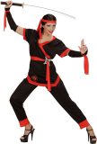 Widmann - Ninja & Samurai Kostuum - Ms Bill Ninja - Vrouw - Rood, Zwart - XS - Carnavalskleding - Verkleedkleding