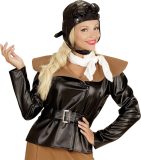 Widmann - Piloot & Luchtvaart Kostuum - Retro Vliegenier Dame Amelia Earhart - Vrouw - Bruin - Small - Carnavalskleding - Verkleedkleding