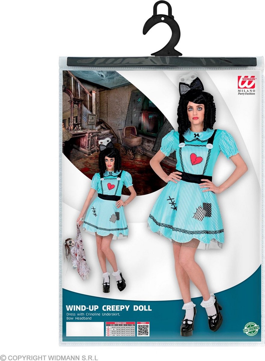 Widmann - Pop kostuum Kostuum - Schattige Freaky Pop - Vrouw - Blauw - Small - Halloween - Verkleedkleding