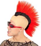 Widmann - Punk & Rock Kostuum - Hanenkam Billy Glijdol Rood - Rood - Carnavalskleding - Verkleedkleding