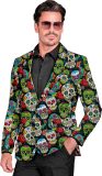 Widmann - Spaans & Mexicaans Kostuum - Flower Skulls Colbert Man - Multicolor - Medium - Carnavalskleding - Verkleedkleding