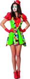 Wilbers & Wilbers - Clown & Nar Kostuum - Clown Met Stijl - Vrouw - Groen - Maat 34 - Carnavalskleding - Verkleedkleding