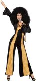 Wilbers & Wilbers - Jaren 80 & 90 Kostuum - Catsuit Disco Diva Chaka Khan - Vrouw - Zwart, Goud - Maat 40 - Carnavalskleding - Verkleedkleding