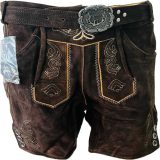 Bel Party Wears / Oktoberfest - Lederhosen - Rundleer - Donker Bruin - Riem - Maat 44