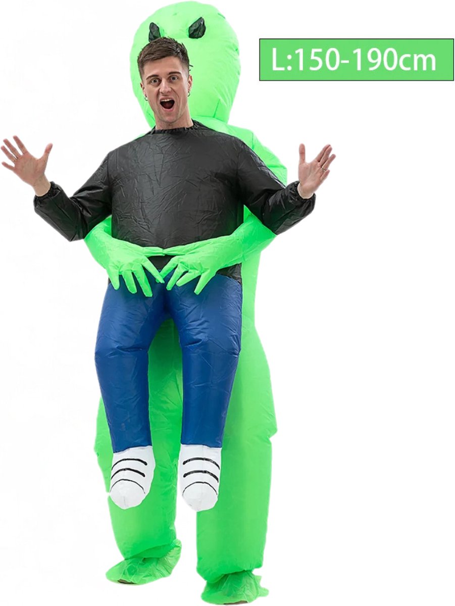 Bovista Dino Pak - Kostuum - Opblaasbaar - Alien - Opblaas - Halloween - Carnavalskleding - Voor Volwassenen - Adult 150-190cm