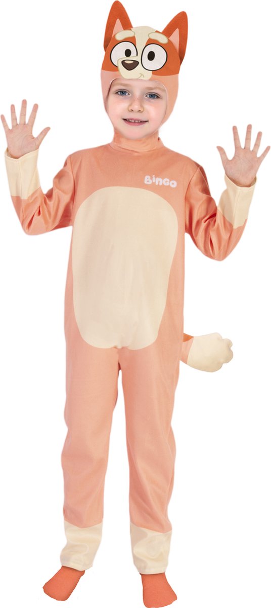 Ciao s.r.l Bluey Bingo Kostuum voor Kinderen Verkleedkleding Carnavalskleding voor Kinderen Hond Kostuum Kinderen - Officiële licentie - Polyester - Oranje - 1-Delig Kostuum - Maat 3-4 jaar