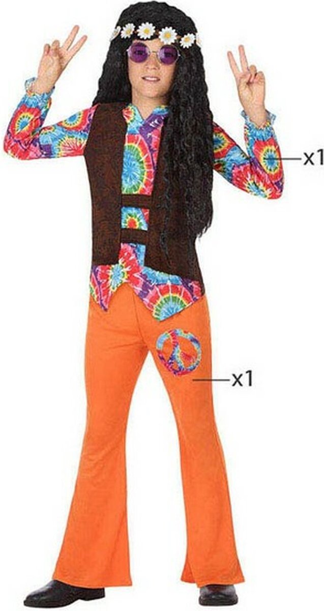 Costume for Children Hippie Orange (2 Pcs)