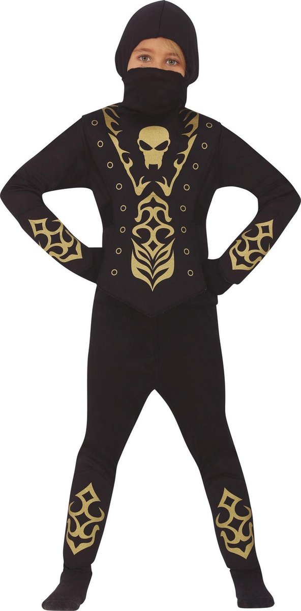 Fiestas Guirca Verkleedset Ninja Zwart/goud Polyester Mt 3-4 Jr