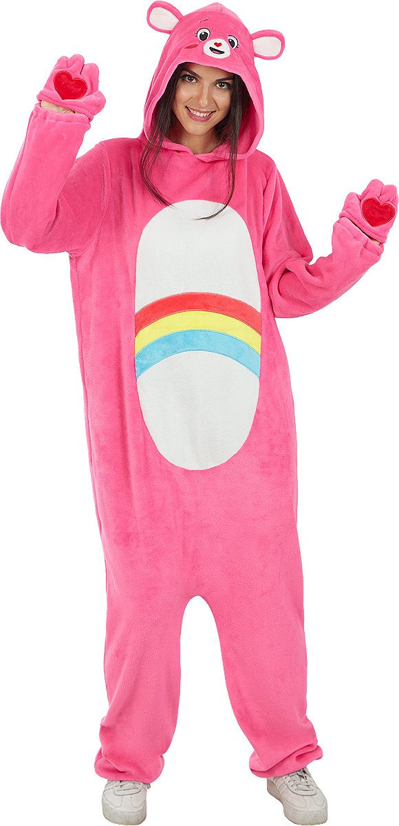 Funidelia | Lachbeertje Kostuum Voor Troetelbeertjes Care Bears voor vrouwen en mannen Tekenfilms, Care Bears, Beer - Kostuum voor Volwassenen Accessoire verkleedkleding en rekwisieten voor Halloween, carnaval & feesten - Maat L - XL - Roze