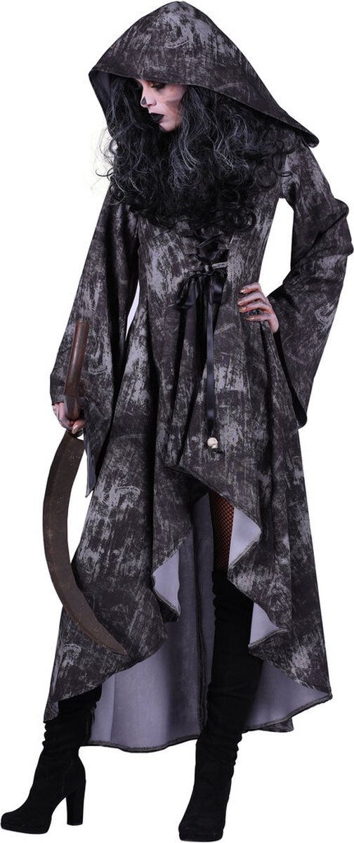 Halloween Cape De Dood - Grijs-Zwart - Dames