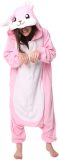 KIMU Onesie Roze Konijn Pak - Maat S-M - Konijnenpak Kostuum Paashaas 158 164 - Zacht Fleece Huispak Jumpsuit Pyjama Dames Heren Kerst Kado