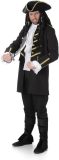 Karnival Costumes Piratenkostuum voor Mannen Piratenpak Carnavalskleding Heren Carnaval - Polyester - Zwart/Goud - Maat XL - 3-Delig Jas/Hoed met Pruik/Laarscovers