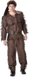 Karnival Costumes Stropers Kostuum voor Mannen Carnavalskleding Heren Carnaval - Polyester - Bruin - Maat L - 4-Delig Top/Broek/Riem/Hoed