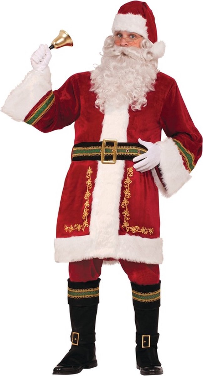 Luxe Kerstman kostuum - heren - 5-delig - polyester - kerstmannenpak - klassiek M/L