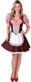 Magic By Freddy's - Boeren Tirol & Oktoberfest Kostuum - Angela Almhof Bierfeest Dirndl - Vrouw - Bruin - Extra Small - Bierfeest - Verkleedkleding